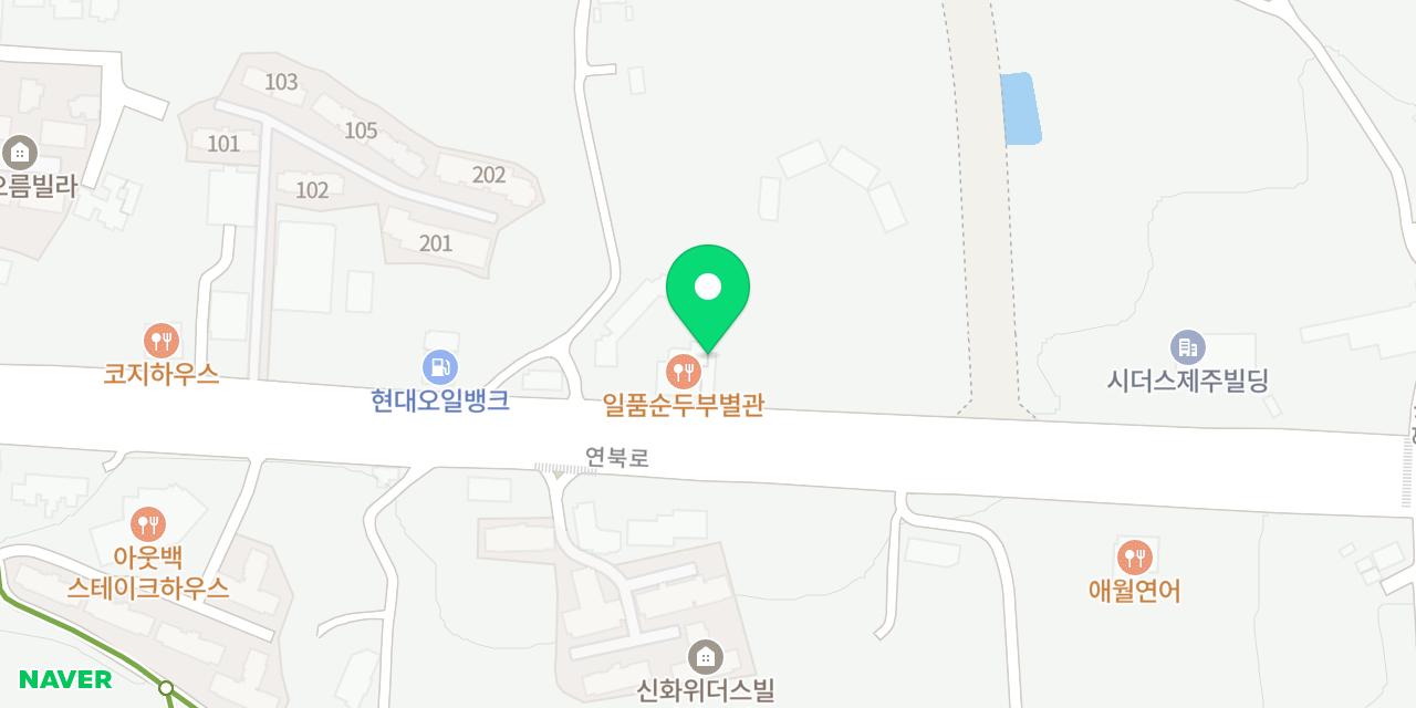 Map showing where Ilpum Sundubu Yeonbukro Byeolgwan is
