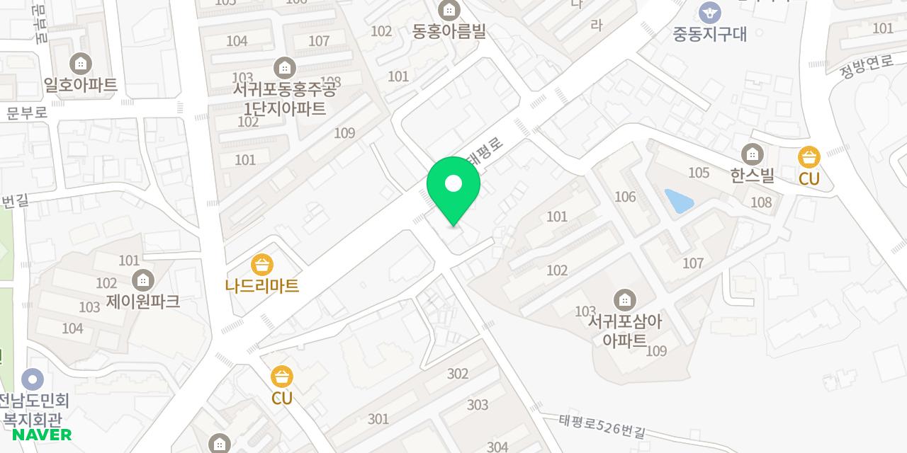 신용참숯갈비 위치가 표시된 지도