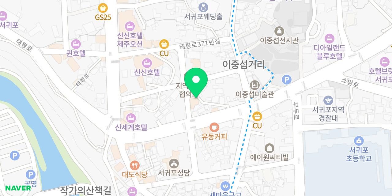 덕성원 본점 위치가 표시된 지도