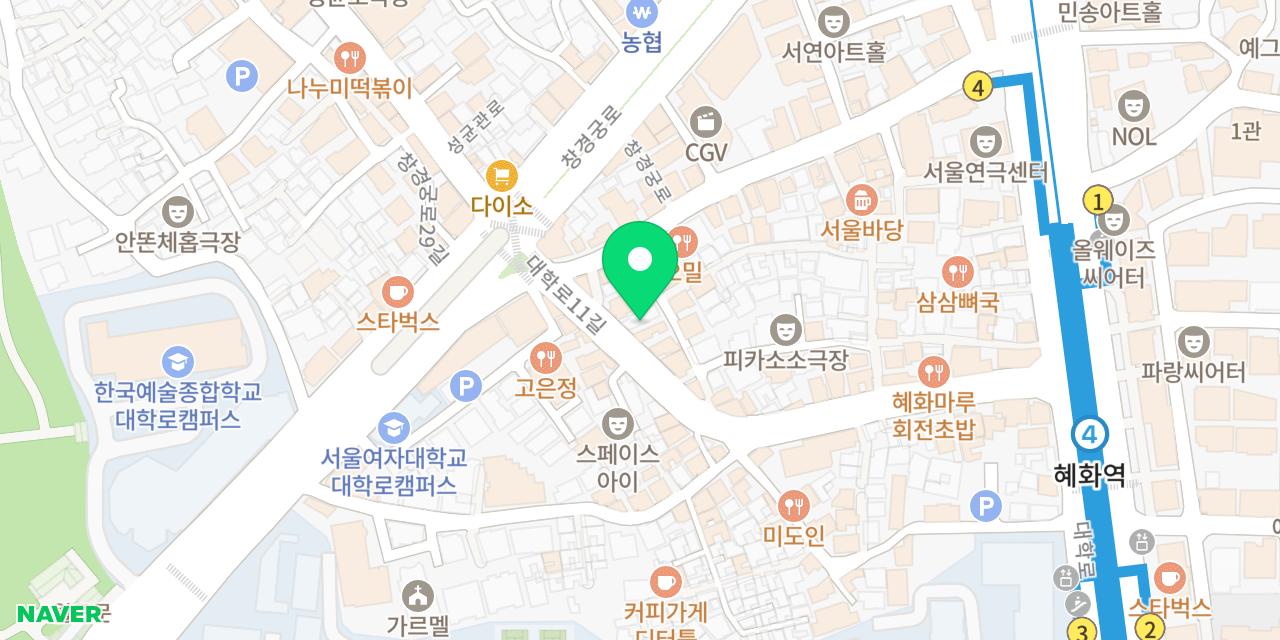 Map showing where Daehangno Gorae is