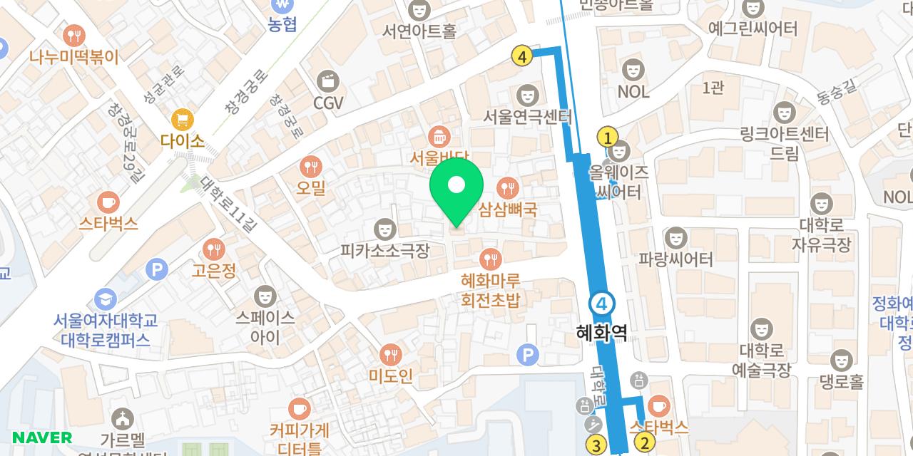 Map showing where Hyehwa Yangyukgwan is
