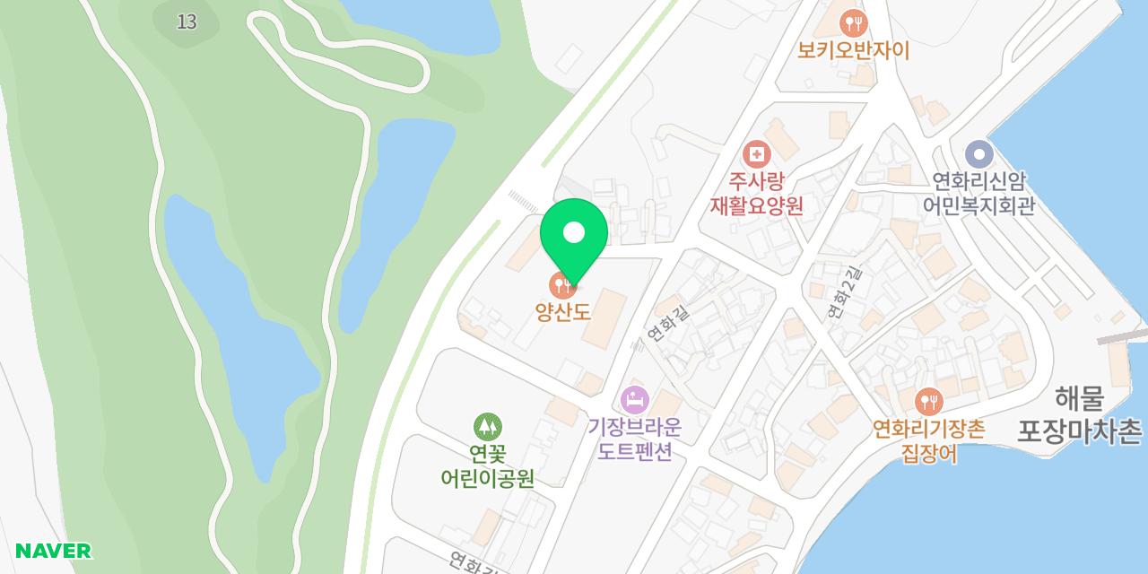 Map showing where Yangsando Gijang Yeonhwa-jeom is