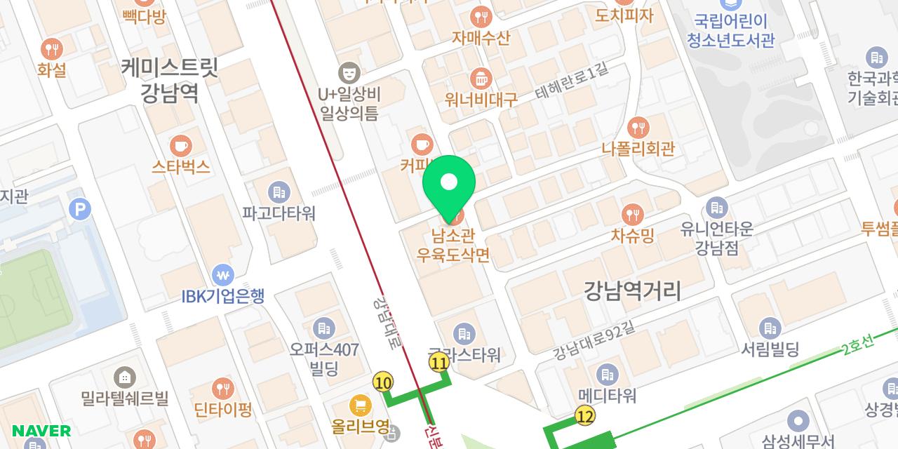 Map showing where Namsogwan Uyuk Dosakmyeon is