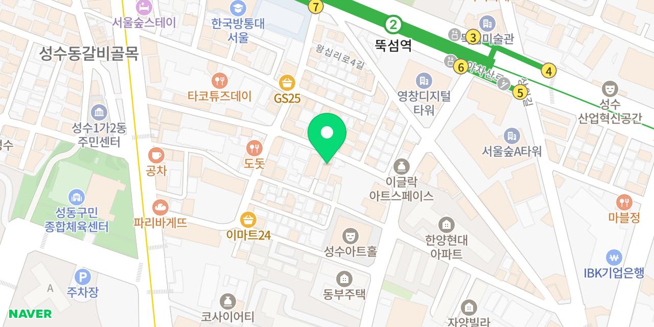 Map showing where Italyguksi Seongsu is