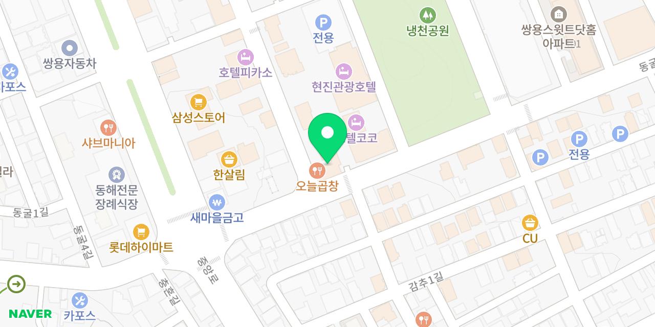 Map showing where Oneul Gopchang is