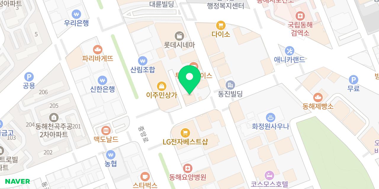 Map showing where 1703 Chamhanjip Donghae-jeom is
