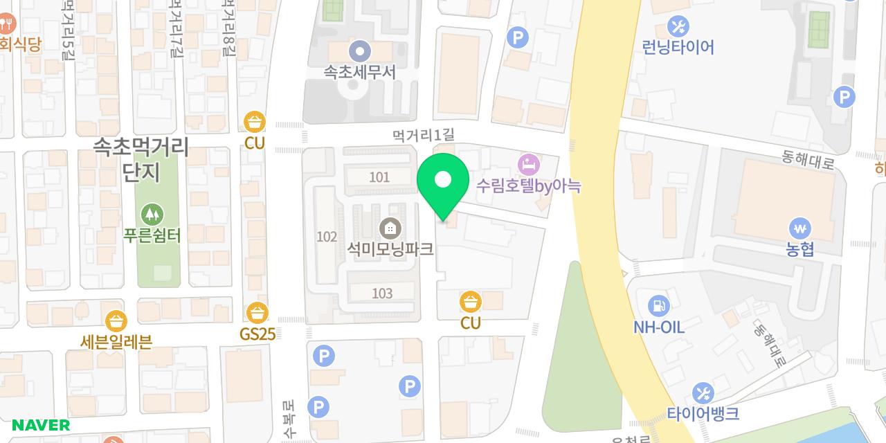 미랑식당 위치가 표시된 지도