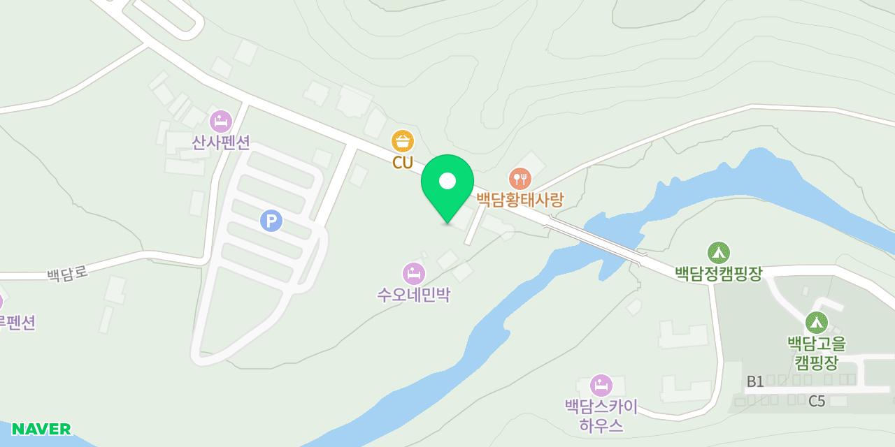 휴백담 위치가 표시된 지도