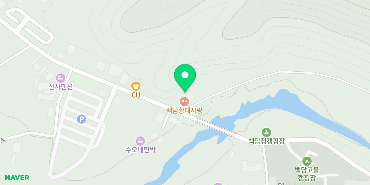 백담황태사랑 위치가 표시된 지도