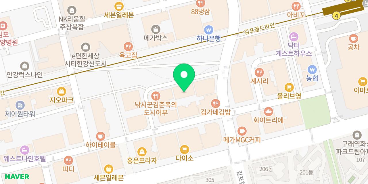 Map showing where Rokgalbi Gimpo Guraejeom is