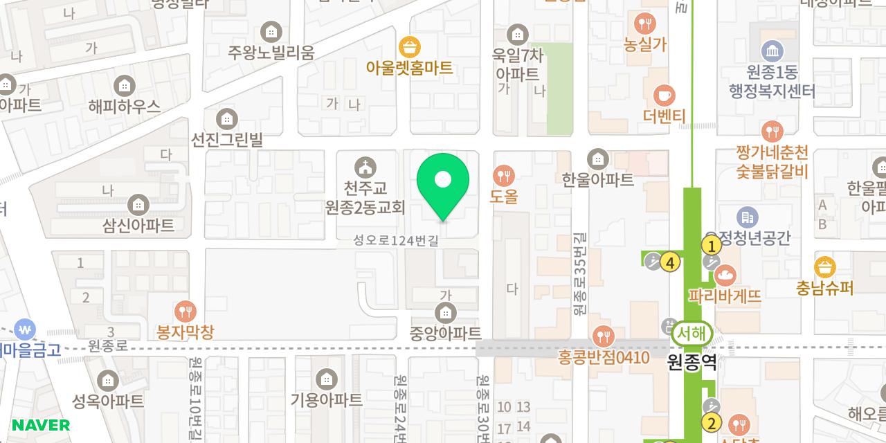 아우네꼼장어 원종 위치가 표시된 지도