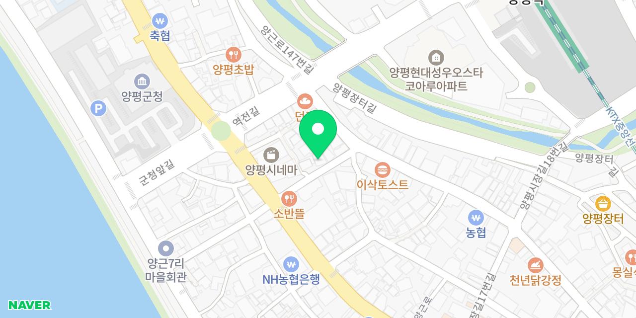 명인칼국수&만두 양평점 위치가 표시된 지도