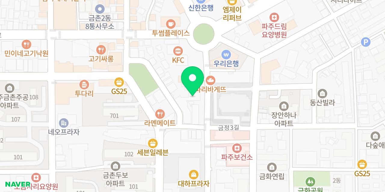 Map showing where Insaeng Geukjang Jjokgalbi Paju Geumchon-jeom is