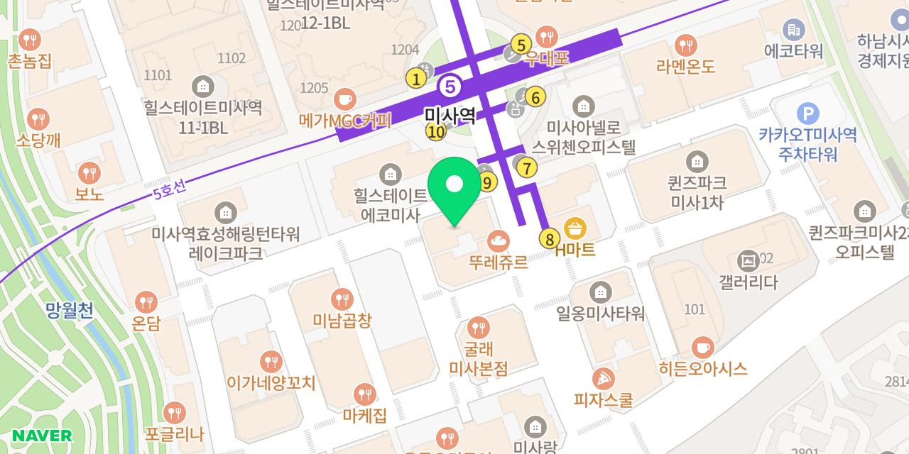 하이도조 미사점 위치가 표시된 지도