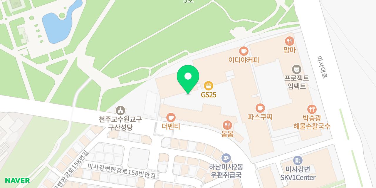 맘마 하남 위치가 표시된 지도
