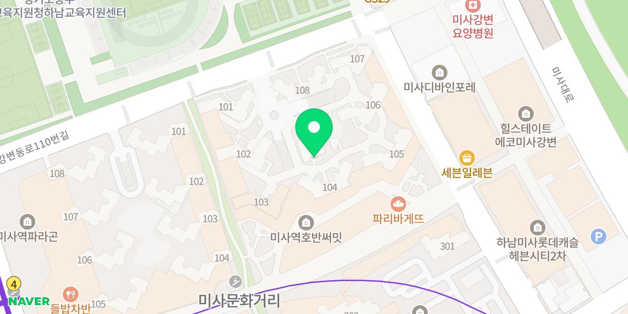 존앤맷 타코 미사본점 위치가 표시된 지도