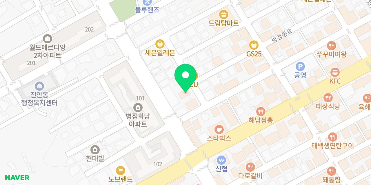 Map showing where Kim Tae-yong-ui Seomjip Kalguksu Agubulgogi Byeongjeom-jeom is