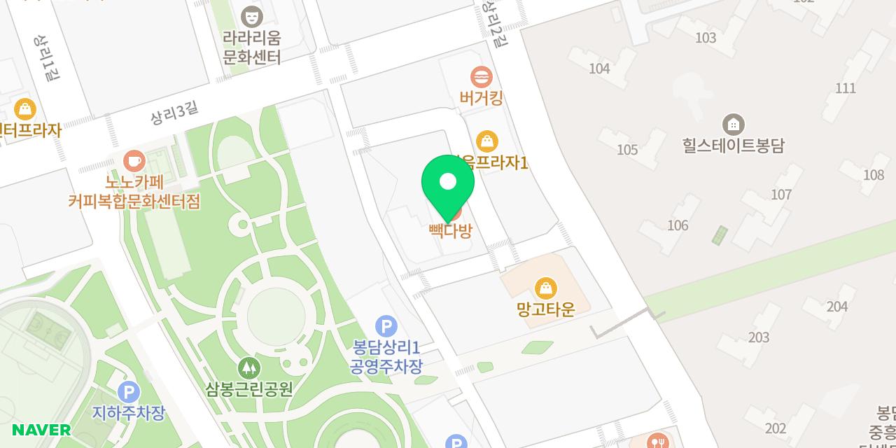 Map showing where Hanmaeum Jeongyuksikdang Bongdam-jeom is