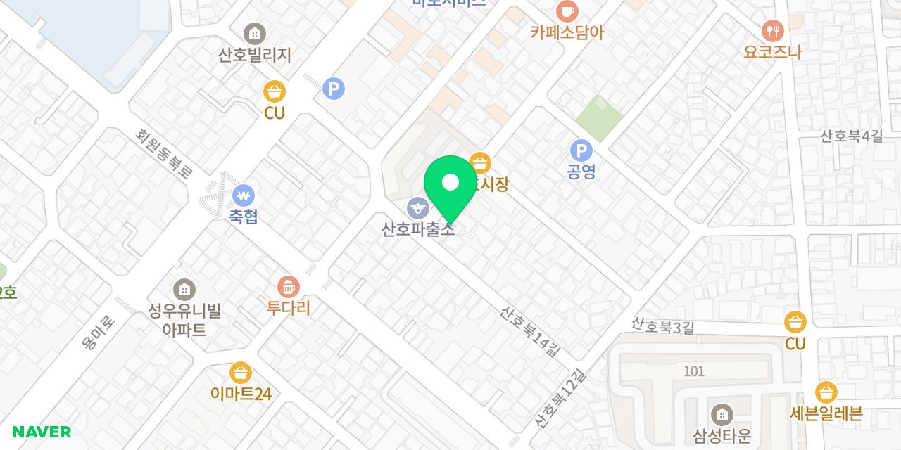불나방 아구찜 위치가 표시된 지도