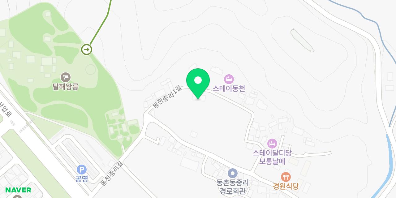 알천장어 위치가 표시된 지도