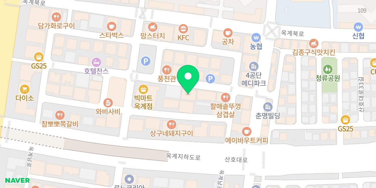 닭동가리 구미옥계점 위치가 표시된 지도