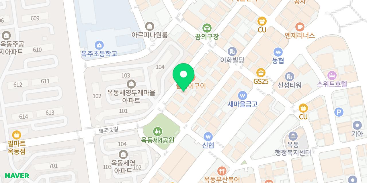 갓포히 위치가 표시된 지도