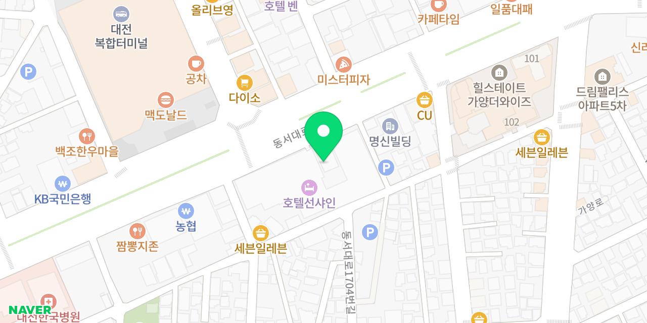 보배반점 대전복합터미널점 위치가 표시된 지도