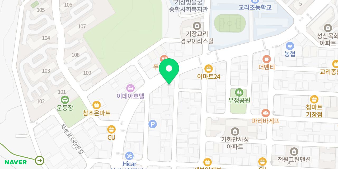 고기묵자 위치가 표시된 지도