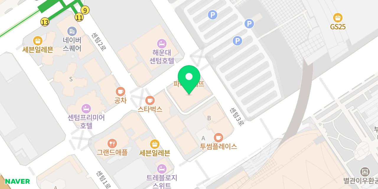 금수복국 센텀점 위치가 표시된 지도