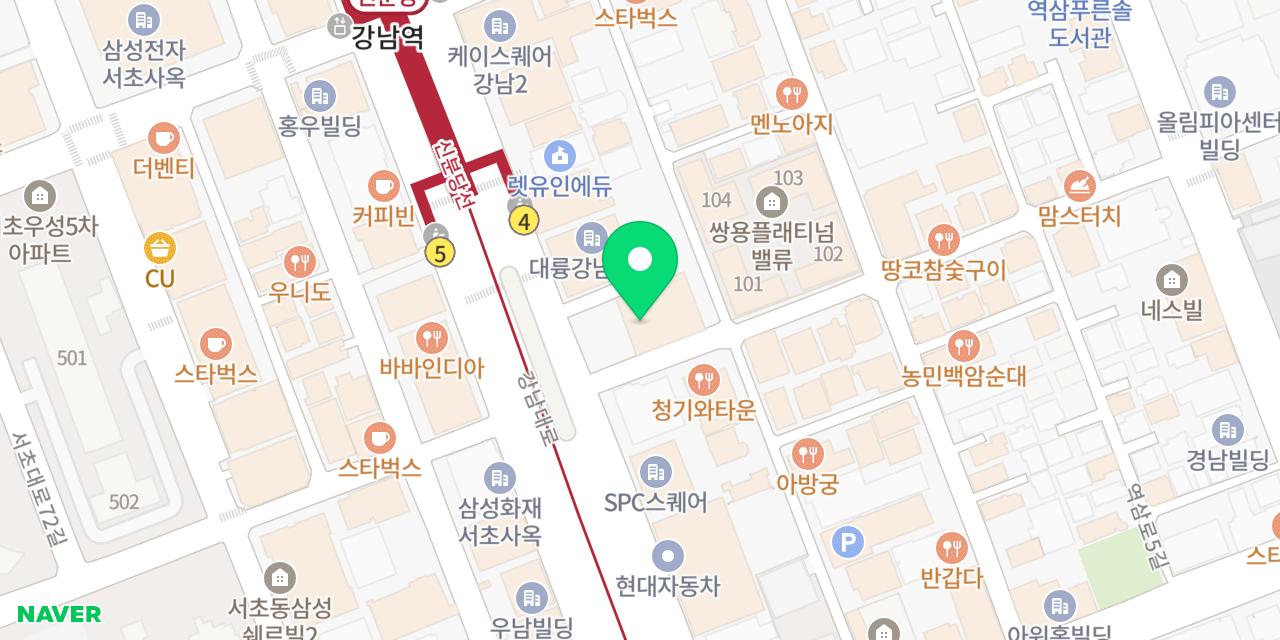 Map showing where Ojeje Gangnam-jeom is