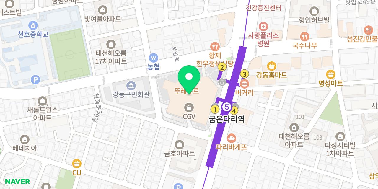 Map showing where Katsu Namba 5 Homeplus Gangdong-jeom is