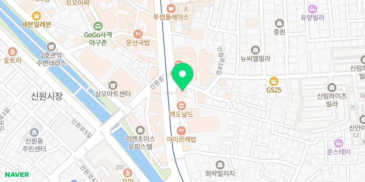 Map showing where Podowon Samgyetang is