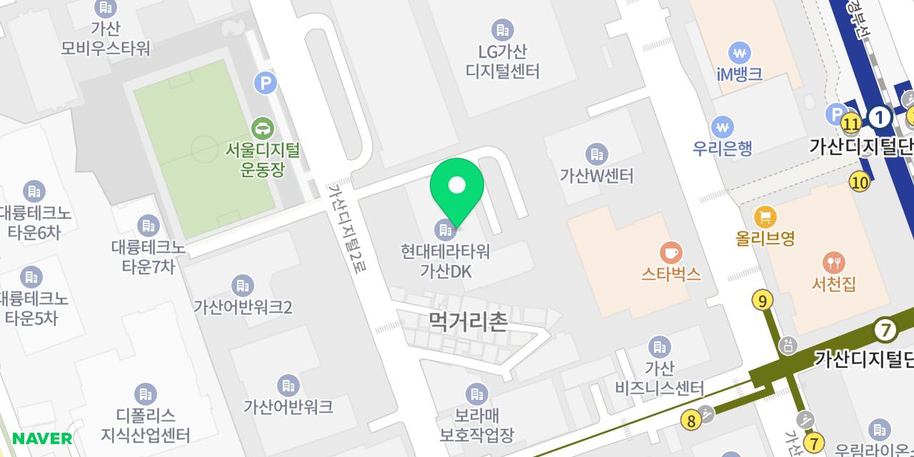 Map showing where Samdaejjae Somunnan Sundaeguk Gasan Digital-jikyeongjeom is
