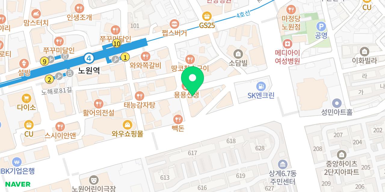 Map showing where Yangeunine Nowon is