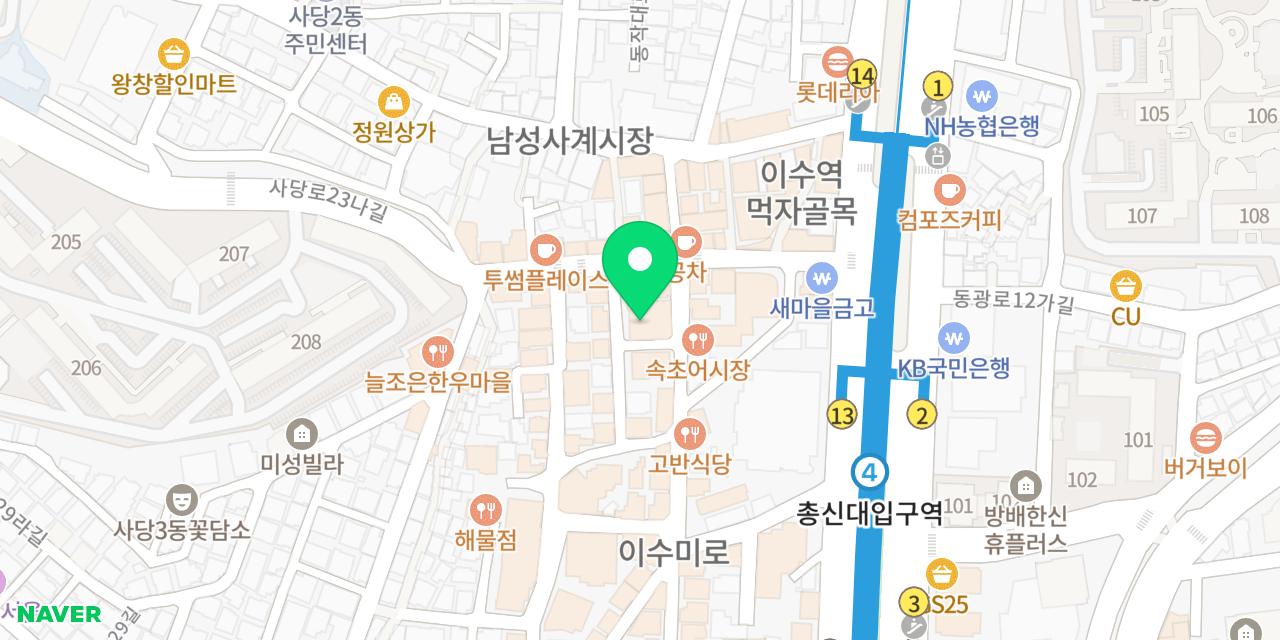 Map showing where Gogissalon Isu-yeok is