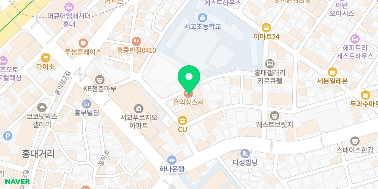 비스트로주라 홍대본점 위치가 표시된 지도