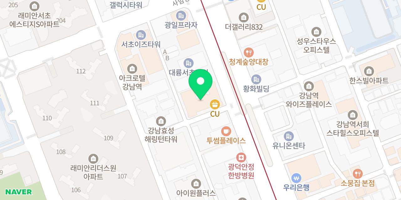 유진옥 강남점 위치가 표시된 지도