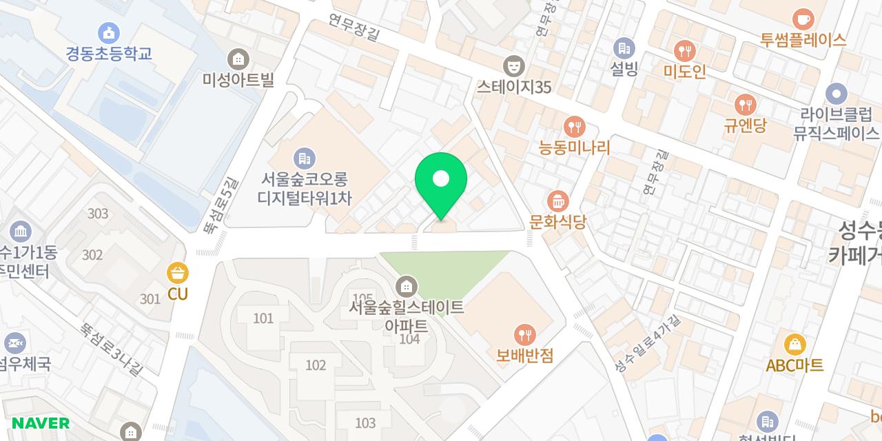 Map showing where Bonjuk & Bibimbap Seongsu Hillstate-jeom is