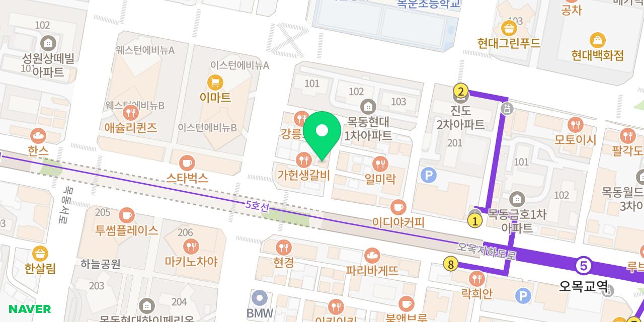 Map showing where Jjukkumi Dosa Omokgyo-jeom is