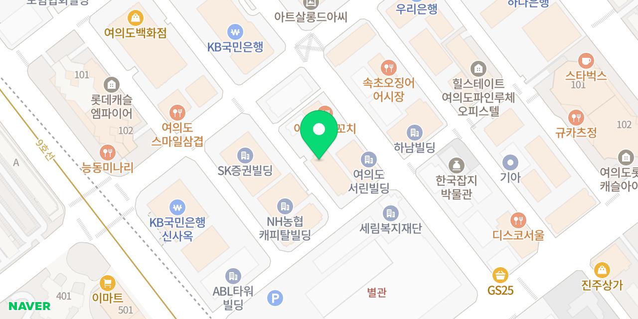Map showing where Taeseong Golbaengi Sinsa Yeouido-jeom is