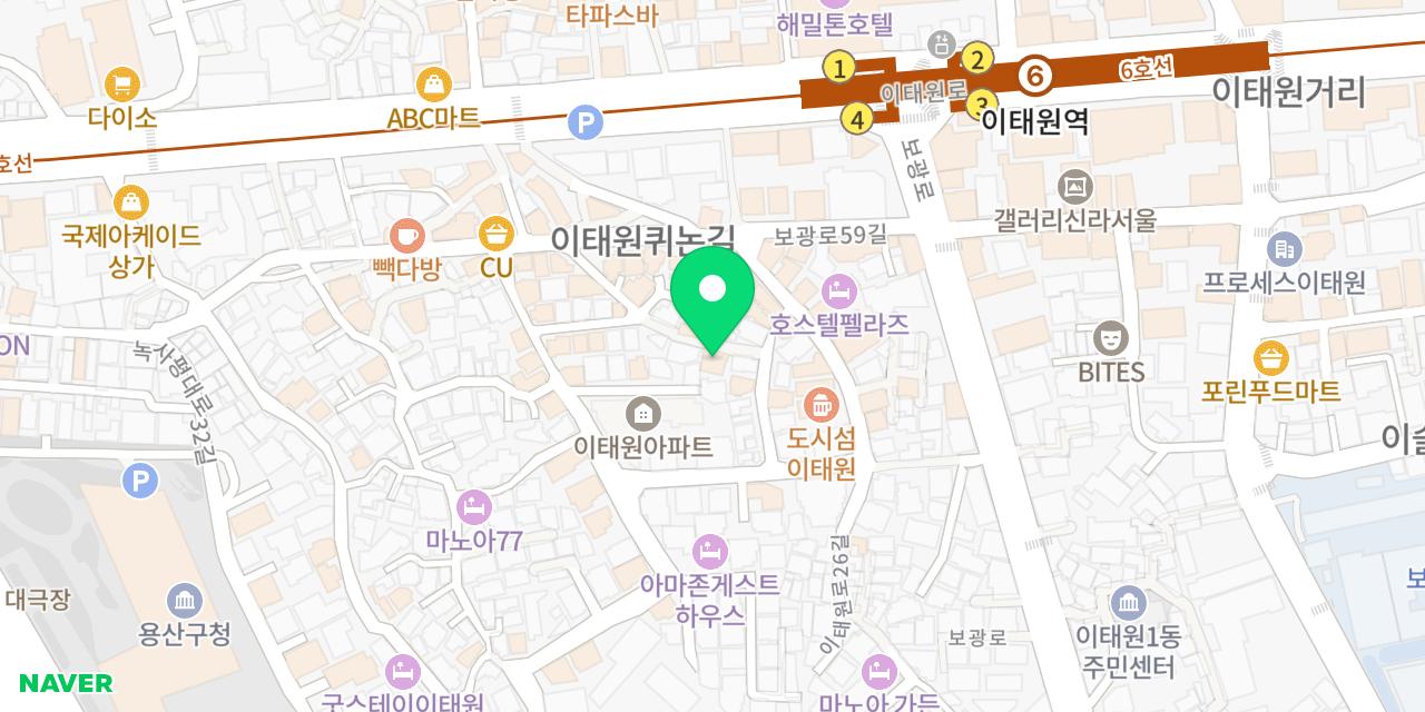 Map showing where Honsul-ba Jeju Boreum, Seoul Itaewon-jeom is