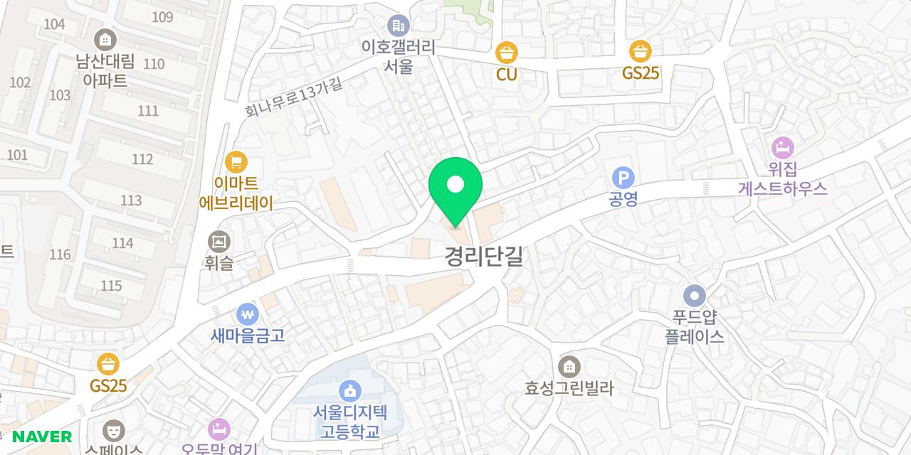 Map showing where Pizzeria O is