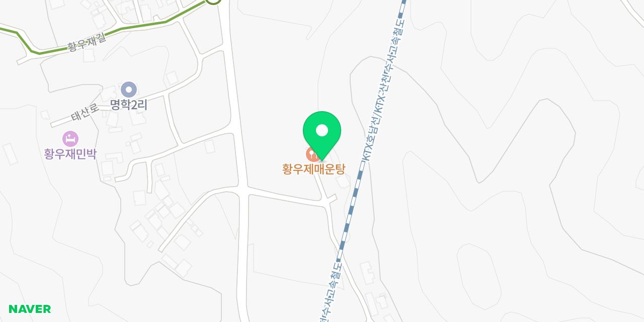 Map showing where Hwangwooje Maeuntang is