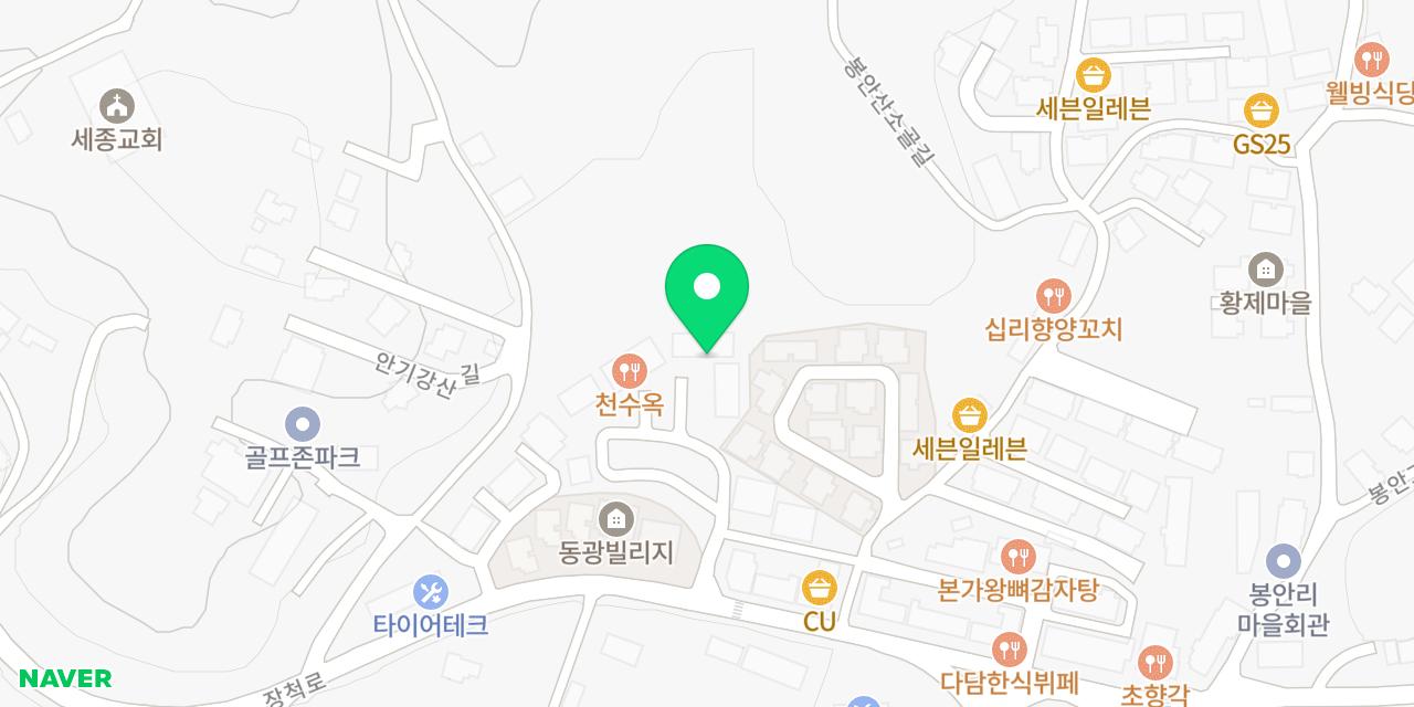 봉평메밀막국수 위치가 표시된 지도