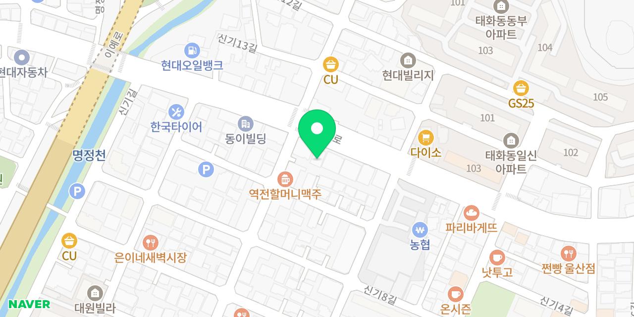 우기네 위치가 표시된 지도