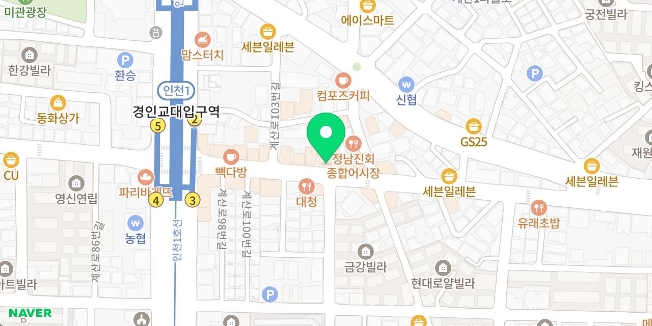 장수골 위치가 표시된 지도