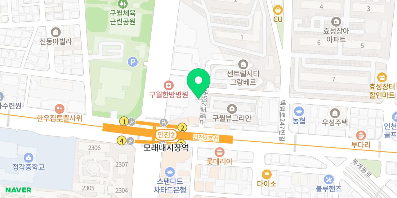풍향쪽갈비 구월본점 위치가 표시된 지도