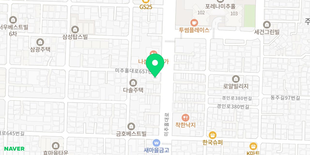 자담치킨 인천시민공원역점 위치가 표시된 지도