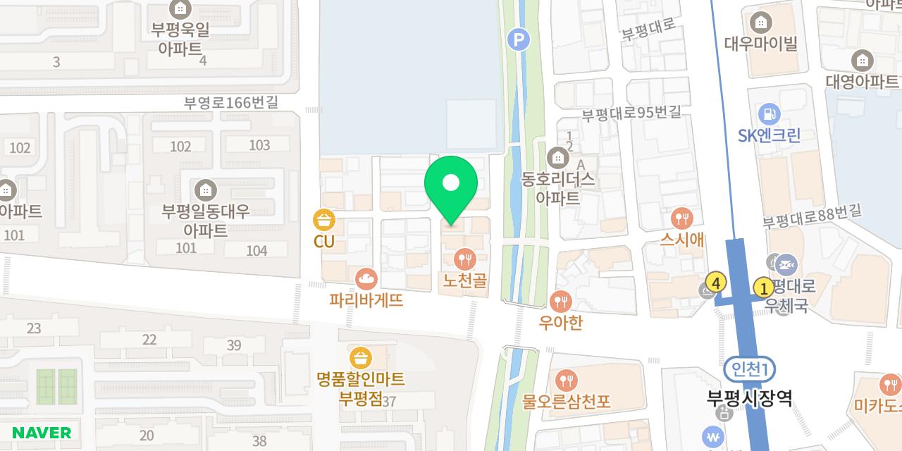 Map showing where Bodol Miyeok Bupyeongsijang-yeok-jeom is