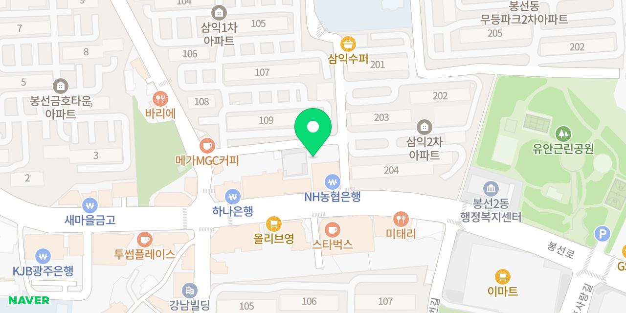 소코아 봉선점 위치가 표시된 지도